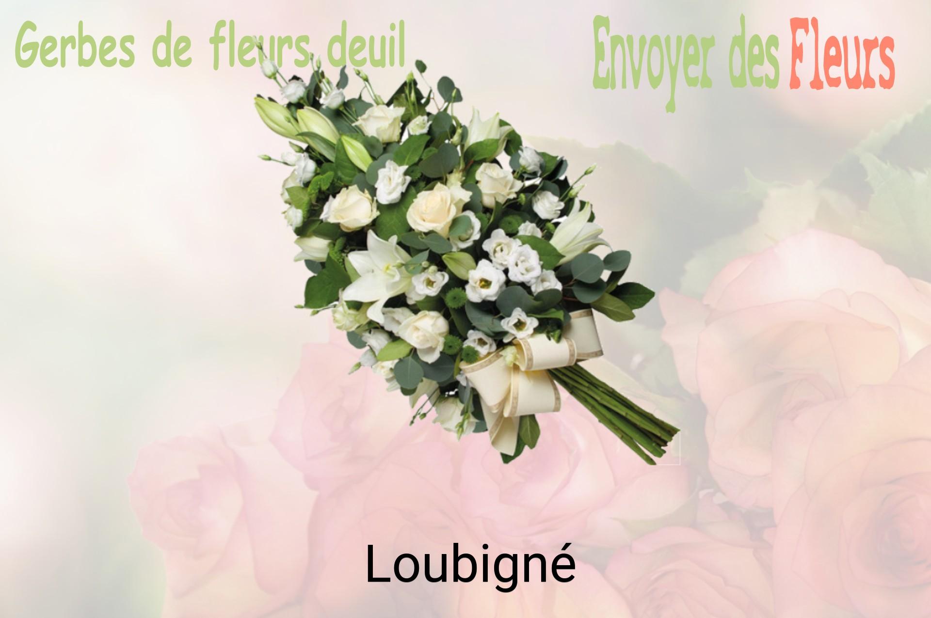 Gerbe de fleurs de deuil livrée à Loubigné